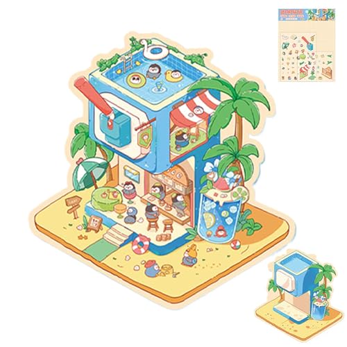 Miniatur -Szenenaufkleber - Machen Sie Ihre Eigenen Hausaufkleber, Hausaufkleber Kreativer Miniatur, 3 D Effect Hand Account Decals | Scrapbooking Decoration Tool, Kleine Zimmerlandschaftsbaustufen Fü von Generisch