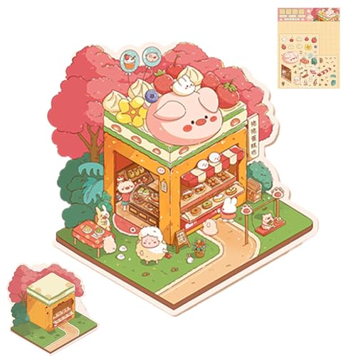 Miniatur -Szenenaufkleber - Machen Sie Ihre Eigenen Hausaufkleber, Hausaufkleber Kreativer Miniatur, 3 D Effect Hand Account Decals | Scrapbooking Decoration Tool, Kleine Zimmerlandschaftsbaustufen Fü von Generisch
