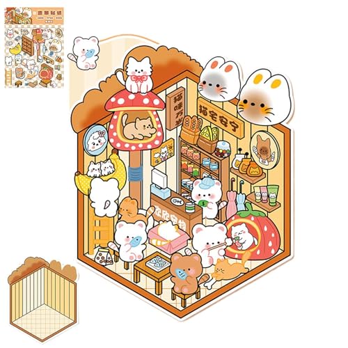 Miniatur -Szenenaufkleber - Machen Sie Ihre Eigenen Hausaufkleber, Hausaufkleber Kreativer Miniatur, 3 D Effect Hand Account Decals | Scrapbooking Decoration Tool, Kleine Zimmerlandschaftsbaustufen Fü von Generisch