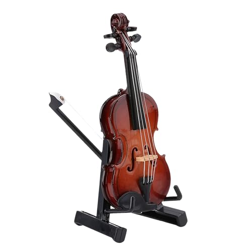 Miniatur Violine Instrument | Mini Violine Figur Miniaturmodell mit Ständer - Sammlerstück Display Zubehör, Puppenhaus Modell für Arbeitszimmer Schlafzimmer Wohnzimmer Miniatur Violine Instrument | Mini Violine Figur Miniaturmodell mit Ständer - Sammlerstück Display Zubehör, Puppenhaus Modell für Arbeitszimmer Schlafzimmer Wohnzimmer von Generisch