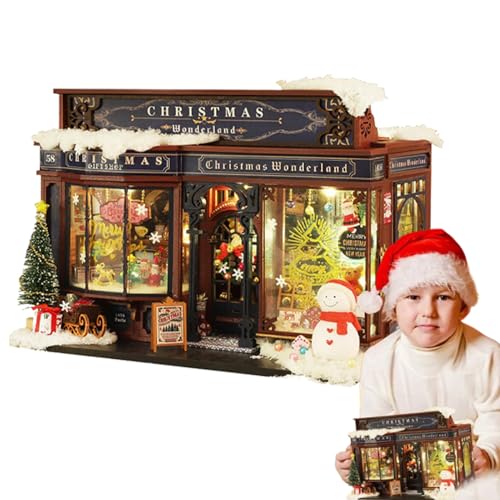 Miniatur-Weihnachtshäuser, Puppenhaus-Weihnachtsdekoration,Weihnachtshaus Puppenhaus | Weihnachtsminiaturen, Puppenhaus-Bausatz mit Weihnachtsbaum und Möbeln, Kreativraum für Kinder und Erwachsene Miniatur-Weihnachtshäuser, Puppenhaus-Weihnachtsdekoration,Weihnachtshaus Puppenhaus | Weihnachtsminiaturen, Puppenhaus-Bausatz mit Weihnachtsbaum und Möbeln, Kreativraum für Kinder und Erwachsene von Generisch