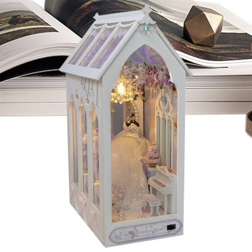 Miniaturbuch Nook Kit, Buch Nook Kit, Dekorative Haus Buchnook, 3D -Puzzle -Buchend mit LED -Licht, dekoratives Bücherregalzubehör für das Studium von Generisch