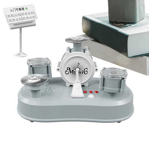 Miniature Drum Set, Electric Finger Drums, Educational Percussion Toy, Sound and Light Effects, Compact Desktop Design, Perfect for Kids Adults Musical Play and Entertainment Use von Generisch