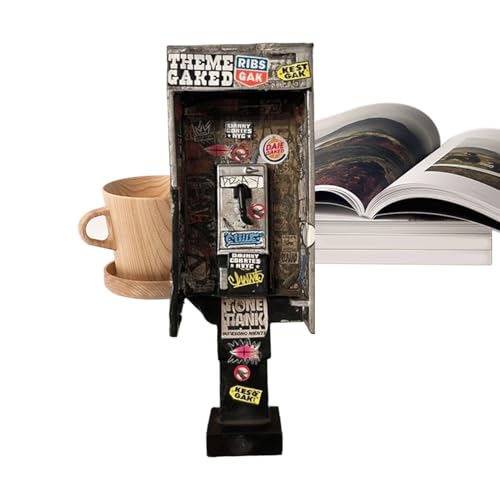 Miniature Payphone - Mini Vintage Style Phone Booth Model Decoration | Home Retro Ornament Model | Mini Doll House Furniture Accessories for Living Room Bedroom Scene Building Collection von Generisch