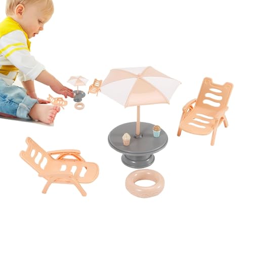 Miniaturen Doll House Accessoires, Puppenhaus Strandzubehör - Miniaturdekorationen kreativer Regenschirme Stuhl | Vielseitige dekorative Figuren Desktop -Ornamente für Innen im Freien im Freien Miniaturen Doll House Accessoires, Puppenhaus Strandzubehör - Miniaturdekorationen kreativer Regenschirme Stuhl | Vielseitige dekorative Figuren Desktop -Ornamente für Innen im Freien im Freien von Generisch