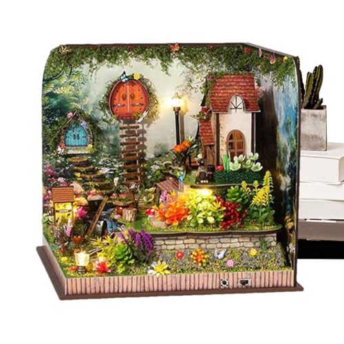 Miniaturhaus Bausatz, Holzhaus Bastelset mit LED-Beleuchtung, Bausatz, Montagemodell für Architekturdesign, für Mädchen und, Heimdekoration, Sammlerstück, Schreibtisch- oder Regaldisplay Miniaturhaus Bausatz, Holzhaus Bastelset mit LED-Beleuchtung, Bausatz, Montagemodell für Architekturdesign, für Mädchen und, Heimdekoration, Sammlerstück, Schreibtisch- oder Regaldisplay von Generisch