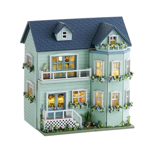 Miniaturhaus-Bausatz, Miniatur-Holzbausatz Dolhouse Kit Haus Design, Puppen-Dachboden mit Raum P von Generisch