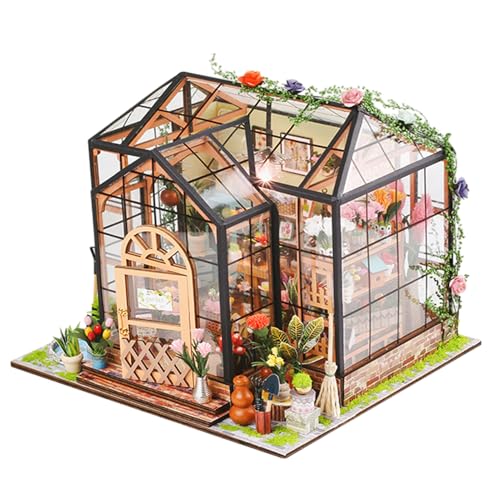 Miniaturhaus Bausatz | Hausmodell mit Möbeln und Werkzeugkleber | Handgemachtes Gewächshaus aus Holz für Bastelprojekte | Deko für Zuhause und Wohnraum Miniaturhaus Bausatz | Hausmodell mit Möbeln und Werkzeugkleber | Handgemachtes Gewächshaus aus Holz für Bastelprojekte | Deko für Zuhause und Wohnraum von Generisch