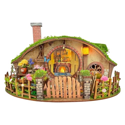 Miniaturhaus -Kit, DIY -Versammlung, 24.6x17.8x13.3 cm, 3D -Holzmodell, kreatives Wohnkultur, kompakt von Generisch