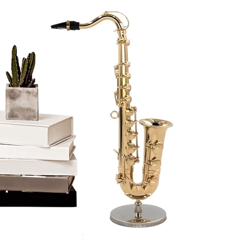 Miniatursaxophon Mit Ständer - Miniatursaxophon -Figuren | Goldplattierte Miniatur -Saxophon | Brass Musical Instrument Sammlerstück Für Display Kinder Erwachsene Weihnachtsgeburtstag Puppenhaus Acces Miniatursaxophon Mit Ständer - Miniatursaxophon -Figuren | Goldplattierte Miniatur -Saxophon | Brass Musical Instrument Sammlerstück Für Display Kinder Erwachsene Weihnachtsgeburtstag Puppenhaus Acces von Generisch
