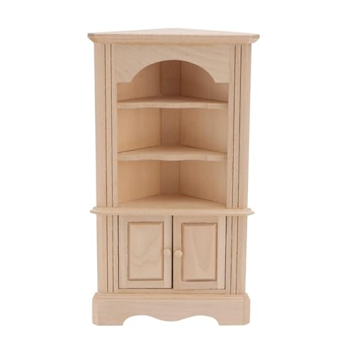 Miniaturschrank – kleine Holzmöbel-Schrankstatue, handgefertigtes Sammlerstück, Vintage-Stück, dekorativer mit Display, Mini-Möbel für Kinder, Erwachsene, Kinder, Hobby-Gebrauch von Generisch