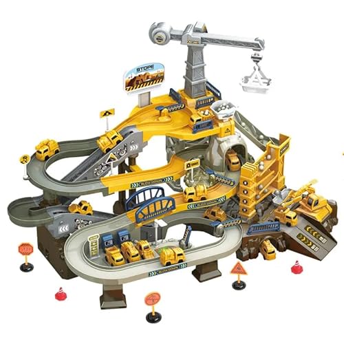 Mining Area - Baustellenwagen Kinder mit LKW, Bagger, Betonmischer - Gru, automatisches Förderband, Rutsche für Bälle und Musik - pädagogisches Bauset 3-8 Jahre Mining Area - Baustellenwagen Kinder mit LKW, Bagger, Betonmischer - Gru, automatisches Förderband, Rutsche für Bälle und Musik - pädagogisches Bauset 3-8 Jahre von Generisch