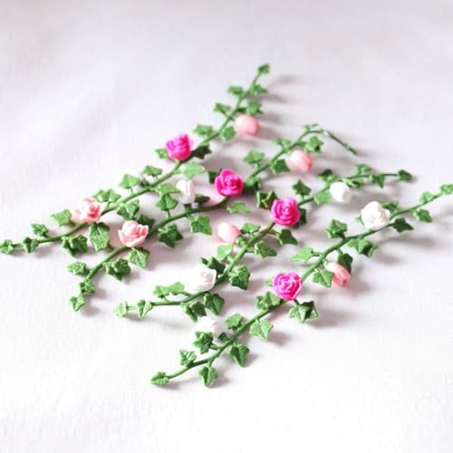 Ministräucher für Kinderzimmer, Puppenhaus, Mini-Sträucher, Blumenranken-Modell, zum Basteln, Blumenbeet, Garten, Rasen (1 x zufällige Farbauswahl) von Generisch