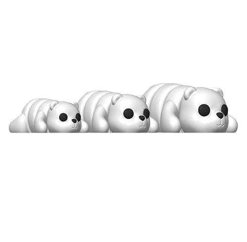 Minitiere Flexible Tiere Gelenkige kleine Tiere 3D Gedrucktes Fidget Spielzeug (Bär weiß, klein - ca. 5cm) von Generisch