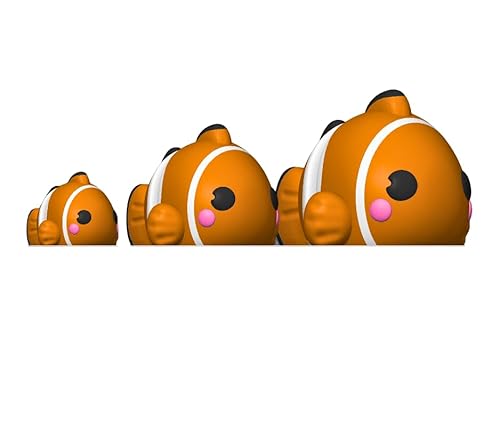 Minitiere Flexible Tiere Gelenkige kleine Tiere 3D Gedrucktes Fidget Spielzeug (Clownfisch, klein - ca. 5cm) von Generisch