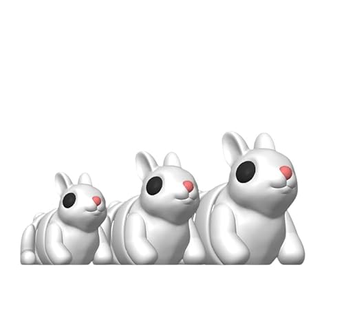 Minitiere Flexible Tiere Gelenkige kleine Tiere 3D Gedrucktes Fidget Spielzeug (Hase liegend, klein - ca. 5cm) von Generisch
