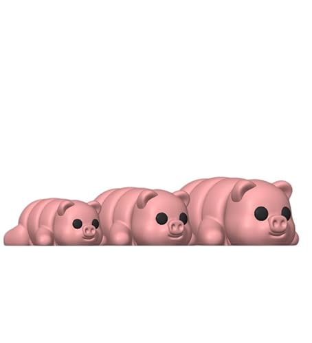 Minitiere Flexible Tiere Gelenkige kleine Tiere 3D Gedrucktes Fidget Spielzeug (Schwein, klein - ca. 5cm) von Generisch