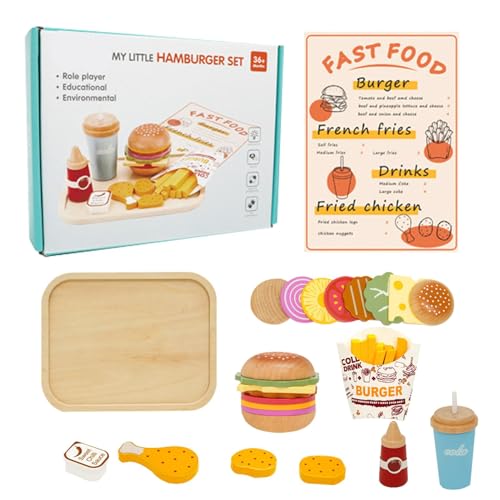 Mit Kochen EIN Fast -Food -Set Spielen, vorgeben, einen von Hamburger zu Spielen - Fast Toy Making Hamburger | Burger Pommes von Generisch
