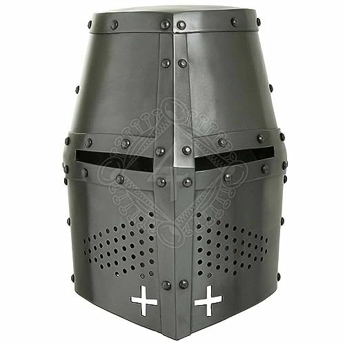 Mittelalter Greathelm Templar Helm Deutscher Ritter Rüstung Helm Stahl Zuckerhut Kreuzritter Helm LARP Krieger Cosplay Helm Halloween Mittelalter Greathelm Templar Helm Deutscher Ritter Rüstung Helm Stahl Zuckerhut Kreuzritter Helm LARP Krieger Cosplay Helm Halloween von Generisch