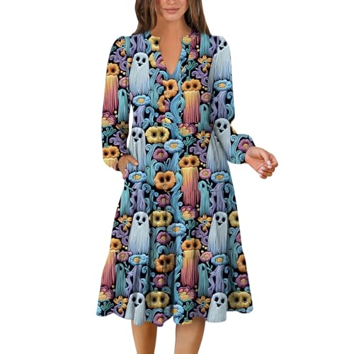 Mittelalter Horror Kürbis Dress Brautkleid Pirate Clown Gruseliges Fledermaus Zauberer Braut Halloween Kleid Schwarz Damen Mittelalter Lang Vampire Teufelskostüm Skelett Kleid Damen S von Generisch