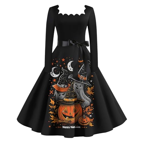 Mittelalter Kleid Hexenkostüm Damen Große Größen Goth Dress Halloweenkostüm Oberteil Cosplay Lang Hexenkleid Mittelalter Cosplay Medieval Kleidung 2#dunkelgrau 3XL von Generisch