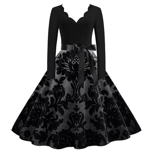 Mittelalter Kleid Piratenkostüm Damen Mittelalter Kostüm Medieval Dress Rockabilly Kleider Prinzessin Kleid Halloween Hochzeitsgast Mexikanisches Festlich Sommer Festliches Outfit Swing,M von Generisch