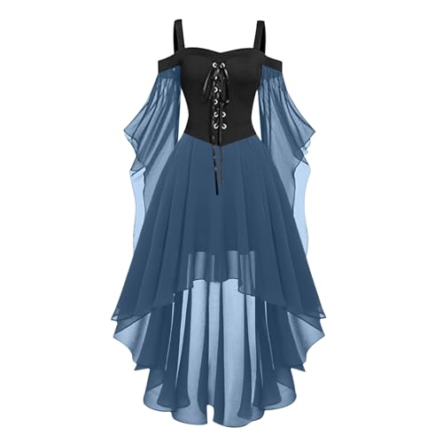 Mittelalter Kleidung Damen Renaissance Kleid Leinen Mittelalterkleidung Kostüm Große Größen Medieval Dress Burgfräulein von Generisch