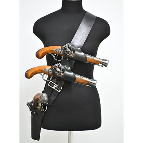 Mittelalter Piraten Cosplay Kostüm Schultergurt Pistole Pistole Holster - Flintlock Gun Holder Steampunk Zubehör für LARP Mittelalter Stil Mittelalter Piraten Cosplay Kostüm Schultergurt Pistole Pistole Holster - Flintlock Gun Holder Steampunk Zubehör für LARP Mittelalter Stil von Generisch