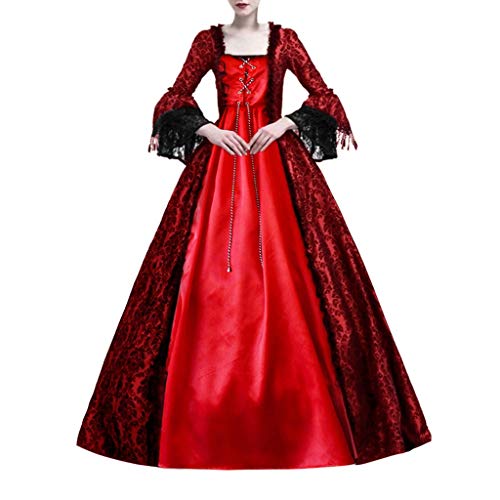 Mittelalterkleid Kleid Mittelalter Damen Medieval Dress Kleidung Leinen Kostüm Große Größen Renaissance von Generisch