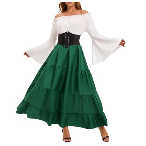 Mittelalterkleid Mittelalter Kleid Damen Kostüm Mittelalterkleidung Kleidung Große Größen Medieval Dress Women von Generisch
