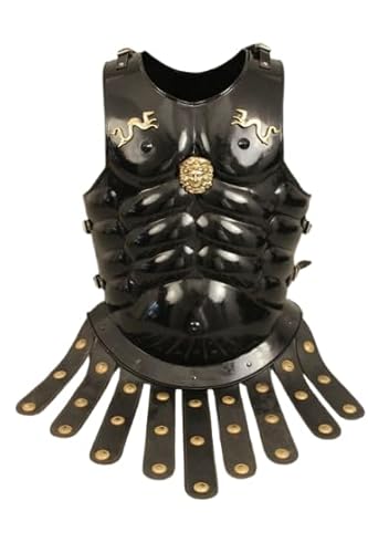 Mittelalterliche römische Brustpanzer, schwarzer Ritter, Gothic-Muskeljacke, Eisenstahl, Brustplatte, römischer Kürass, LARP, Krieger, Brustplatte, Cosplay-Kostüm, Halloween Mittelalterliche römische Brustpanzer, schwarzer Ritter, Gothic-Muskeljacke, Eisenstahl, Brustplatte, römischer Kürass, LARP, Krieger, Brustplatte, Cosplay-Kostüm, Halloween von Generisch