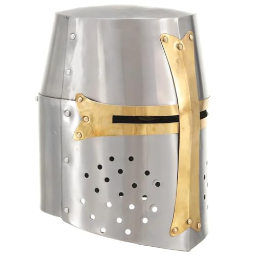 Mittelalterlicher Greathelm Sugarloaf Crusader Armor Helm Stahl Templer Bascinet Helm Römer LARP Krieger Rollenspiel Kostüm Halloween Mittelalterlicher Greathelm Sugarloaf Crusader Armor Helm Stahl Templer Bascinet Helm Römer LARP Krieger Rollenspiel Kostüm Halloween von Generisch