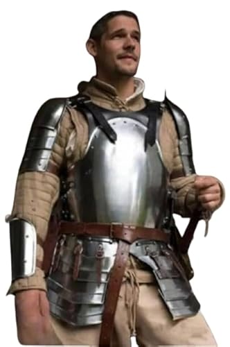 Mittelalterlicher Kreuzritter-Rüstungsanzug, Stahl, Gothic-Rüstungs-Set, Erwachsenen-Kriegeranzug, Ritter-Nachstellung, LARP, Cosplay, Kostüm, Rüstung, Anzug, Halloween von Generisch