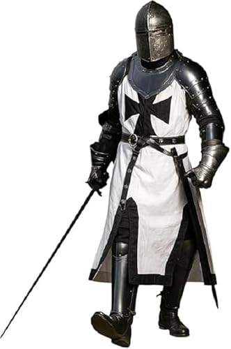 Mittelalterlicher Ritterumhang Tempelpanzeranzug Römischer Kreuzritter Körperpanzer Stahl Gothic Rüstung Set LARP Krieger Cosplay Rollenspiel Halloween Mittelalterlicher Ritterumhang Tempelpanzeranzug Römischer Kreuzritter Körperpanzer Stahl Gothic Rüstung Set LARP Krieger Cosplay Rollenspiel Halloween von Generisch