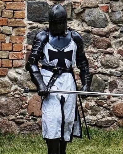 Mittelalterlicher Tempelritter Rüstung Anzug Europäischer Kreuzritter Körperpanzer Stahl Gothic Rüstung Anzug LARP Krieger Cosplay Rollenspiel Halloween Mittelalterlicher Tempelritter Rüstung Anzug Europäischer Kreuzritter Körperpanzer Stahl Gothic Rüstung Anzug LARP Krieger Cosplay Rollenspiel Halloween von Generisch