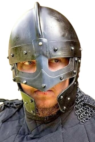 Mittelalterlicher Wikinger-Kettennetz-Helm, Nasen-Normanische Kettenpanzerhelm, römische Ritter, tragbarer Helm, LARP, Krieger, Cosplay, Halloween Mittelalterlicher Wikinger-Kettennetz-Helm, Nasen-Normanische Kettenpanzerhelm, römische Ritter, tragbarer Helm, LARP, Krieger, Cosplay, Halloween von Generisch