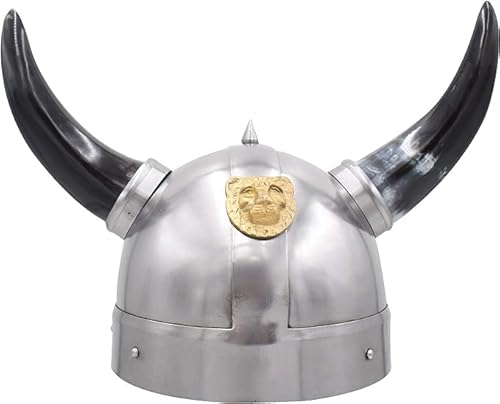 Mittelalterlicher Wikingerhornhelm, historisches tragbares Kopfkostüm, Stahl, Wikingerhelm, Nachstellung, SCA LARP, Rollenspiel, Halloween Mittelalterlicher Wikingerhornhelm, historisches tragbares Kopfkostüm, Stahl, Wikingerhelm, Nachstellung, SCA LARP, Rollenspiel, Halloween von Generisch