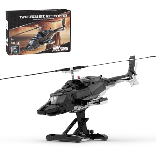 Mocsage Helicopter Modell Bausatz mit 1039 Teilen, MOCturnal Lizenzierte mit Display-Ständer & Waffen-Modulen, Mechanisches Baumodell für Erwachsene und Sammler, Dekor für Wohnzimmer oder Büro Mocsage Helicopter Modell Bausatz mit 1039 Teilen, MOCturnal Lizenzierte mit Display-Ständer & Waffen-Modulen, Mechanisches Baumodell für Erwachsene und Sammler, Dekor für Wohnzimmer oder Büro von Generisch