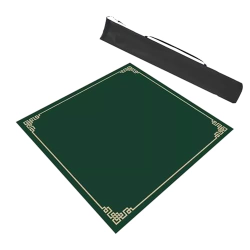 Moderne quadratische Mahjong-Tischmatte mit Aufbewahrungstasche, rutschfest und geräuschreduzierend, Spieltischabdeckung für Mahjong Pokerkarten von Generisch