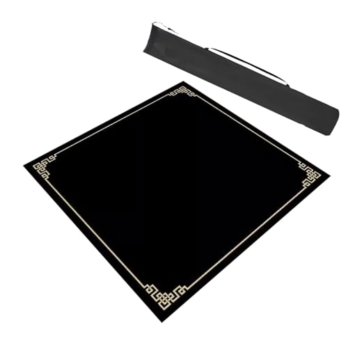 Moderne quadratische Mahjong-Tischmatte mit Aufbewahrungstasche, rutschfest und geräuschreduzierend, Spieltischabdeckung für Mahjong Pokerkarten von Generisch