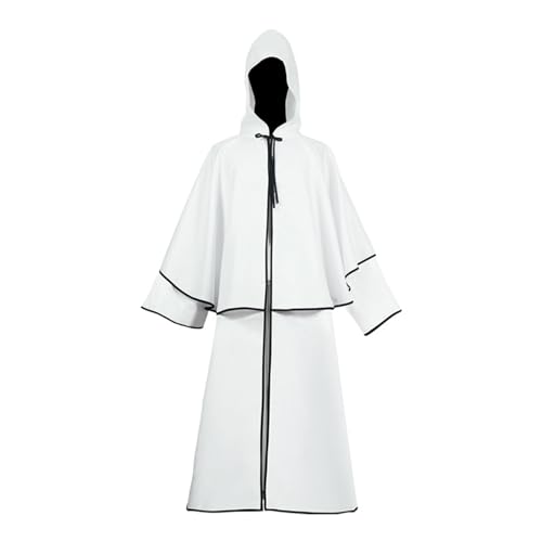 Mönch Kostüm Robe Prister Gewand Mönchskutte Mittelalter Hooded Renaissance Priester Robe Halloween Cosplay Gothic Ritter Cape Lange Kapuzenumhang Outfit Schwarz Weiß Rot Grün Blau von Generisch