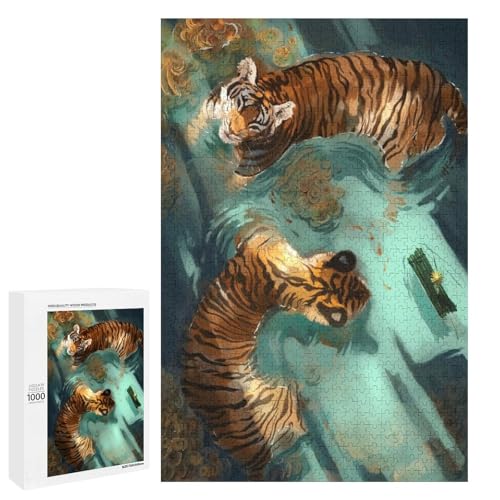 Mondtiger-Puzzle, 1000 Teile, Festival-Geschenk-Set, symbolisiert Stärke und Glück in der chinesischen Tradition von Generisch
