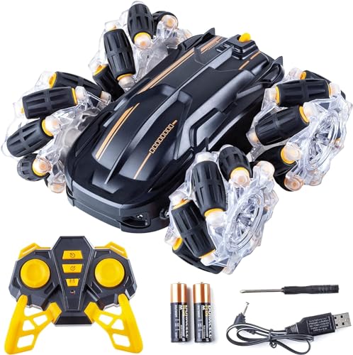 Monster Truck RC, ferngesteuertes Auto 4WD mit LED-Lichtern, Fernbedienung und Batterien, USB-Ladegerät im Lieferumfang enthalten von Generisch