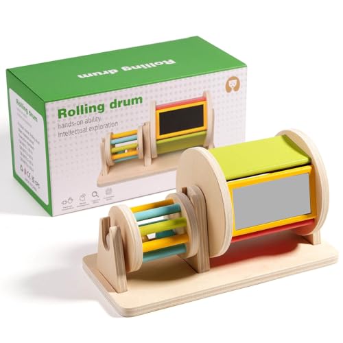 Montessori Spinning Drum Montessori Spielzeug, Rotierende Spielzeugtrommel, Lernspielzeug mit Rolle, Textiltrommel für 2-Jährige, rotierende Trommel, Babyspielzeug, Holzspielzeug Montessori Spinning Drum Montessori Spielzeug, Rotierende Spielzeugtrommel, Lernspielzeug mit Rolle, Textiltrommel für 2-Jährige, rotierende Trommel, Babyspielzeug, Holzspielzeug von Generisch