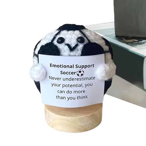 Motivational Support Crochet | Handgefertigter inspirierender Zitat Strickball - Positiver Häkelball mit inspirierendem Zitat für Stresspflege, Heimdekoration, Arbeitsplatz von Generisch