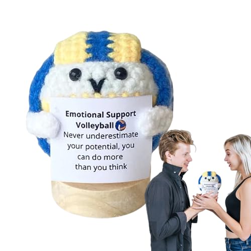 Motivierende Unterstützung, Häkelball, inspirierender, handgefertigter Strickball, Stressabbau-Dekoration, Häkelball mit inspirierendem Zitat für Zuhause, Arbeitsplatz, Einweihungsdekoration von Generisch