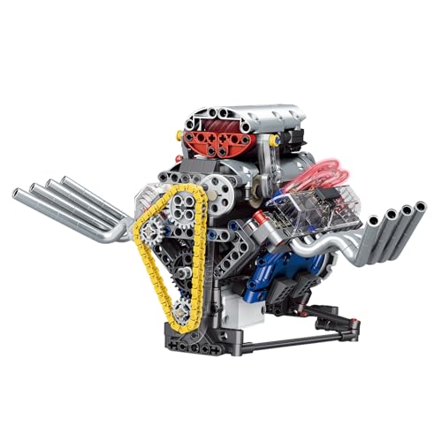 Motormodell, steuerbarer Modellbausatz mit Sound, Fernbedienungs-Baustein-Sets mit LED-Lichtern, Schreibtisch-Sammelstück für Kinder, Erwachsene, Zuhause, Werkstatt, Klassenzimmer, Arbeitsplatz von Generisch