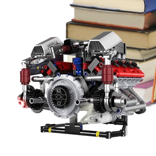 Motormodellbausatz – Miniaturmodell mit Sound – Fernbedienung Bausteine Sets mit LED-Lichtern, Schreibtisch-Sammelstück für Kinder, Erwachsene, Zuhause, Werkstatt, Klassenzimmer, Arbeitsplatz von Generisch