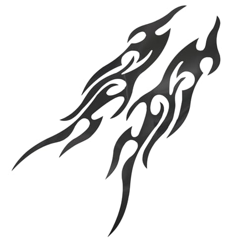 Motorrad Aufkleber | Flammenmuster Stylische Aufkleber,2er-Set wasserdichte Embleme Für Gepäck Briefkasten Koffer Werkzeugkasten Golfwagen Boot von Generisch