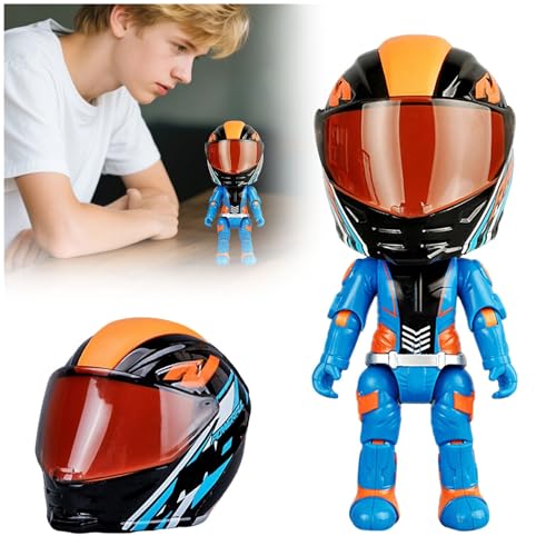 Motorrad-Spielzeug verwandeln, Motorrad-Spielzeug mit verwandelnder Figur -Q-Version-Sammelfiguren, Motorradfahrer-Transformationsspielzeug mit beweglichen Gelenken (Blau) von Generisch